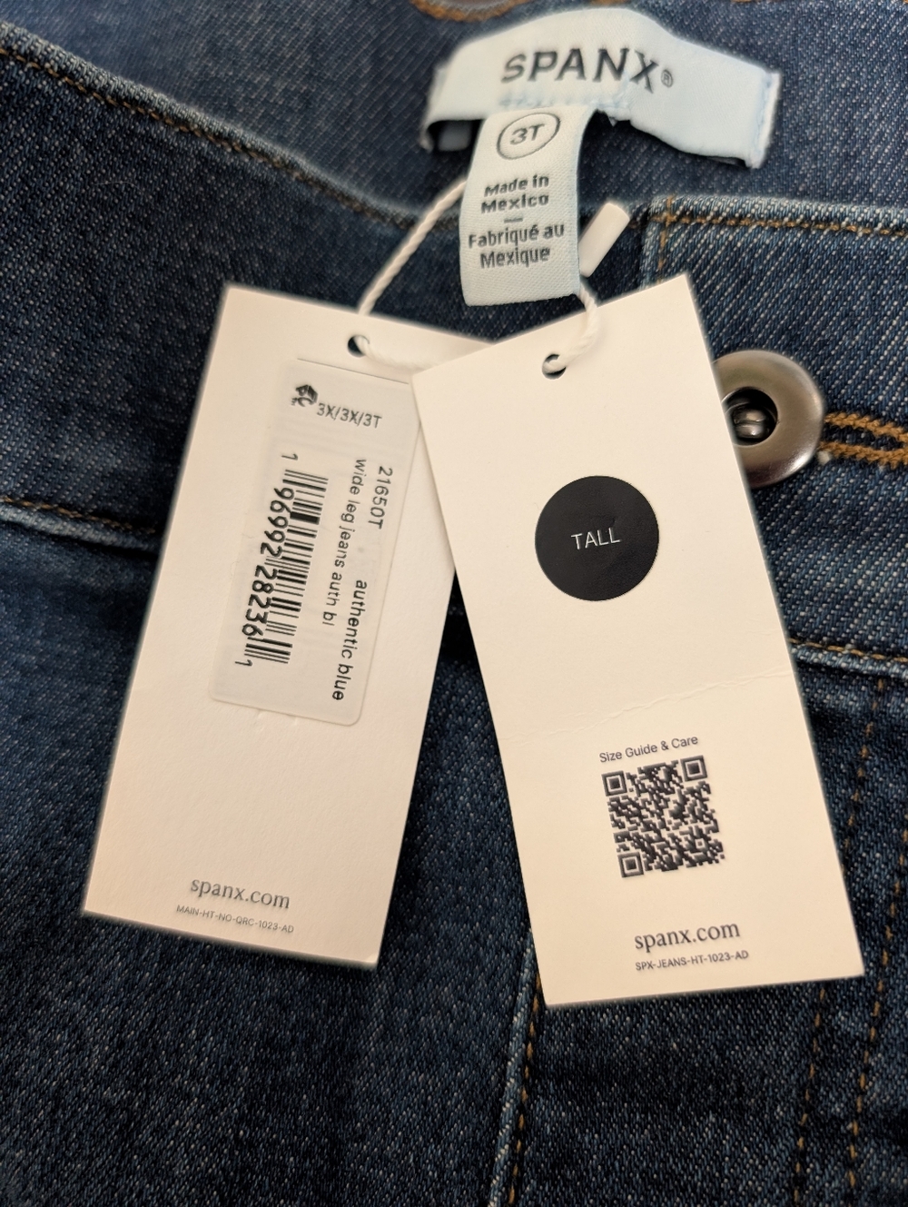 Spanx Wide Leg Jeans - Authentic Blue Wash NWT - Picture 4 of 6